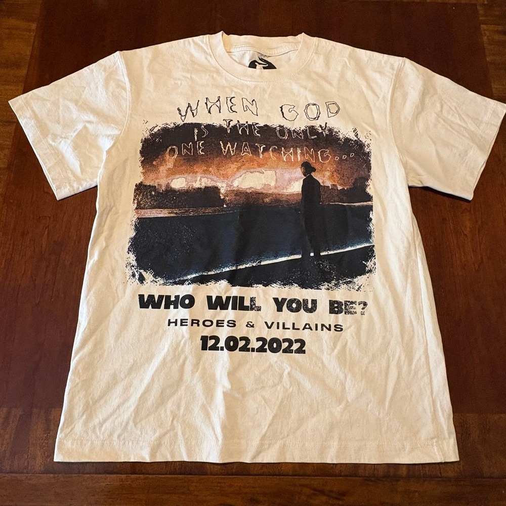 Metro Boomin Heroes & Villains T-Shirt Medium White Rap Hip Hop Graphic Tee 2025